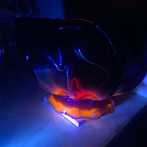 STUNNING VTG Indiana Amberina Tiara Glass Sunset Pedestal Bowl - Picture 8 of 8